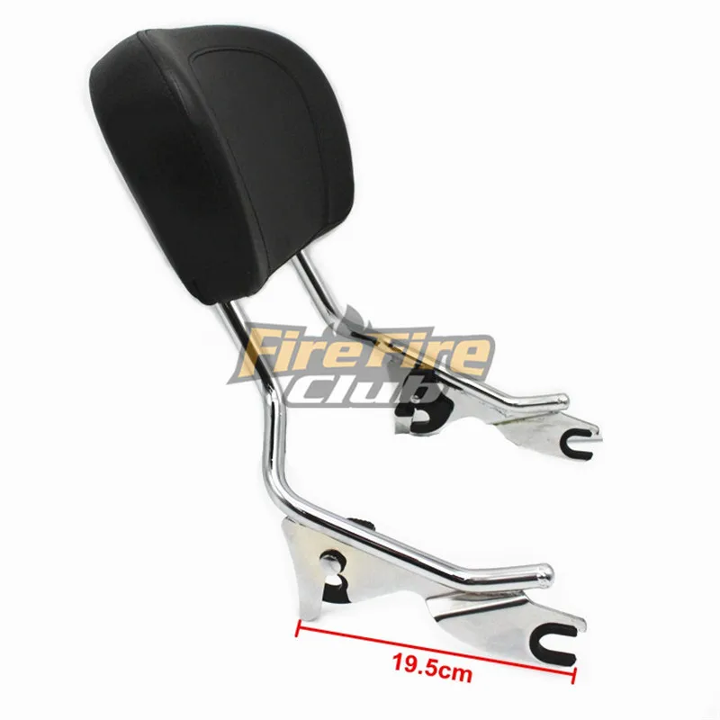 Черный Сисси Бар пассажира съемная спинка w/Pad для Harley Touring Road Street Glide FLHR FLHX FLHT FLTR 2009