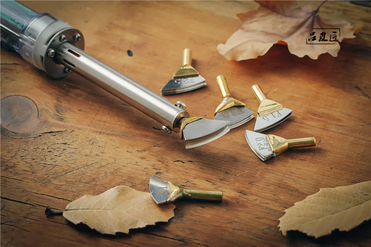 

f1.5/f2/f2.5/f3/f3.5/f4.5 fan and circular groove pressure while metal head leather carving tools leather craft tools