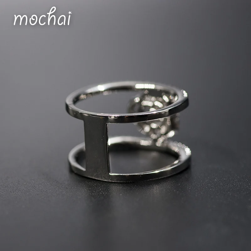 Mochai New Brand Design Gold AAA Cubic Zirconia Pave Setting Hollow Camellia Rings For Women bijoux femme ZK30 | Украшения и