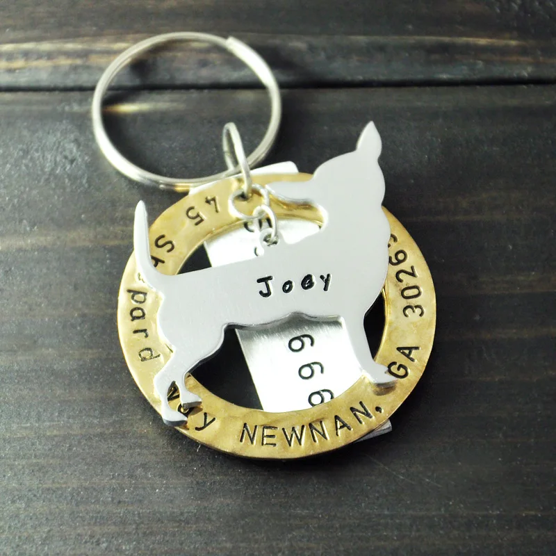 Персонализированный жетон для собак чихуахуа домашних животных с ручной