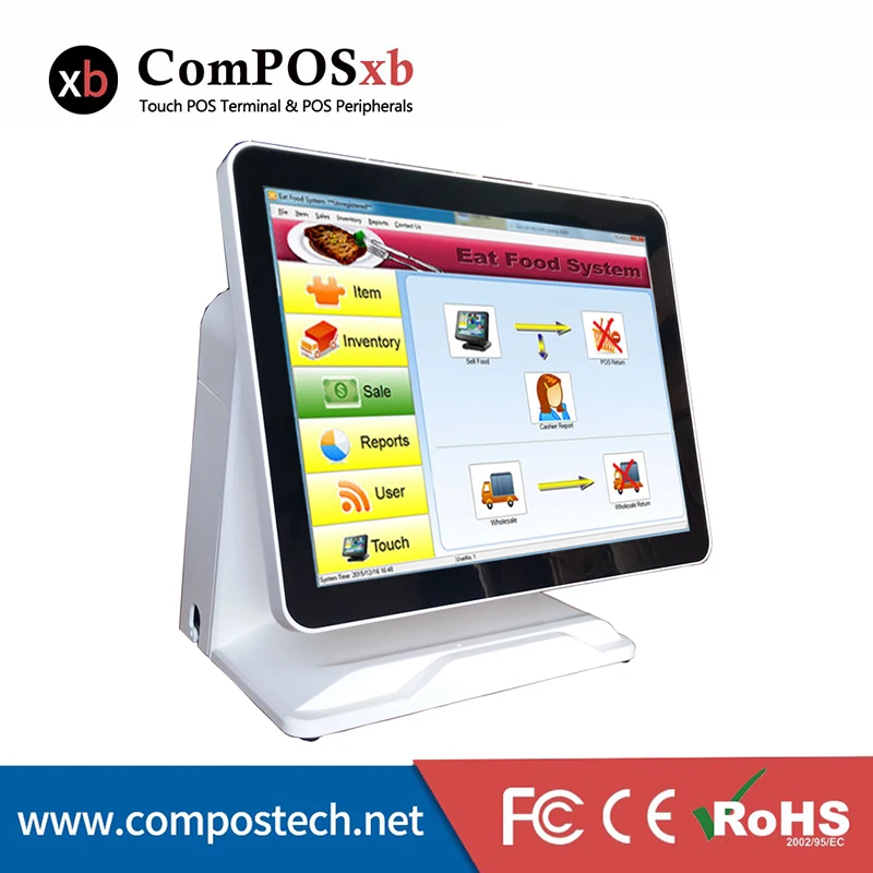 POS1618P Shenzhen ComPos дешевый 15 дюймовый чистый сенсорный экран все в одном POS терминал/POS