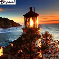 dispaint full squareround drill 5d diy diamond painting high tower scenery 3d embroidery cross stitch 5d home decor a12099