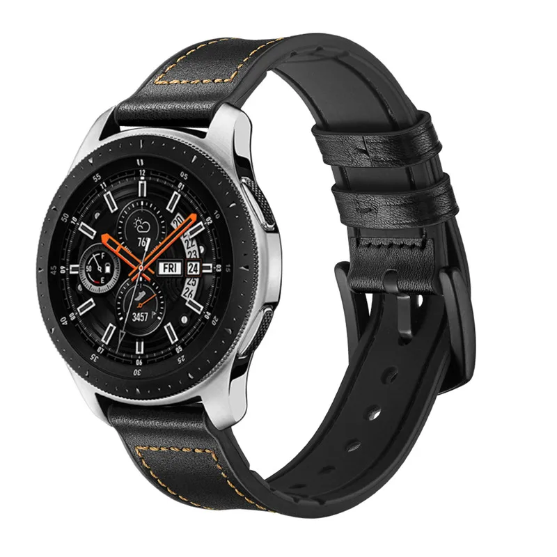 ASHEI 22 мм 20 мм винтажный кожаный ремешок для samsung Galaxy Watch 46 мм 42 мм активный 2 шестерни S3 S2 ремешок с силиконовым внутренним