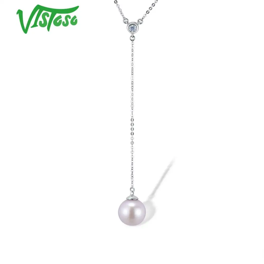 Женское золотое ожерелье с бриллиантами VISTOSO из белого и желтого золота 14 к 585