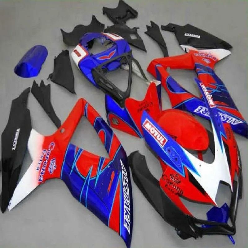 Комплекты обтекателей ABS для GSXR600 GSXR750 08 09 10 R600 R750 K8 GSX GSXR 600 750 2008 2009 2010 красный синий