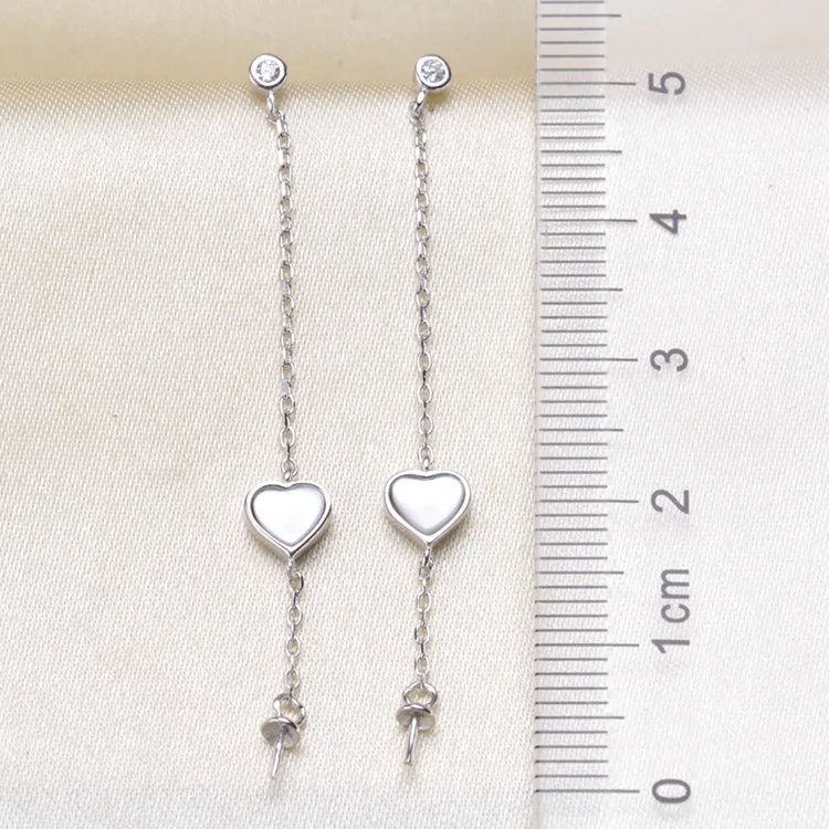 Серьги в форме сердца из серебра S925 пробы с натуральным корпусом женские