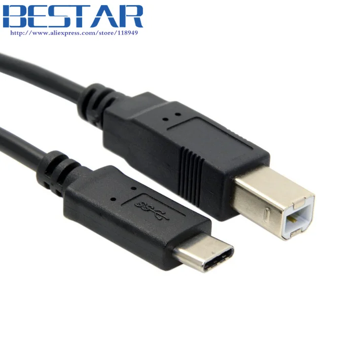 USB C 3 1 Тип Штекерный разъем к 2 0 B кабель для передачи данных м фута 100 см Macbook и