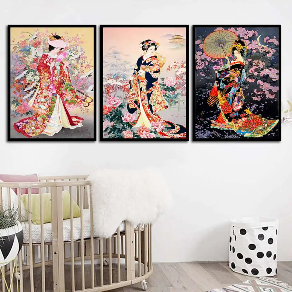 Цветочное платье для девочки Современная Картина на холсте Настенная картина
