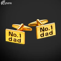 no 1 dad men gufflinks gift for father high quality yellow gold color wholesale 2016 new novelty jewelry 1990g