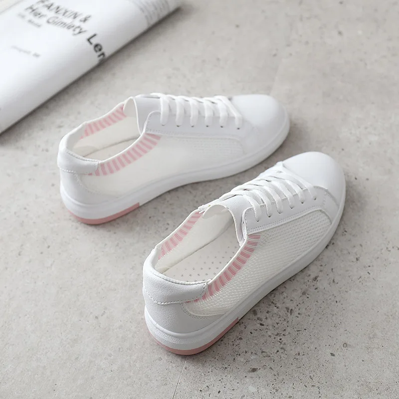 Brand Women's Shoes 2018 New Summer Style College Elegant White Casual Breathable Mesh | Обувь
