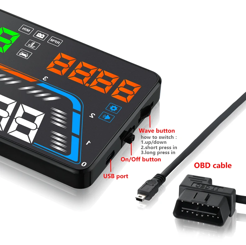 GEYIREN A100S с блендой Q700 автомобильный HUD Дисплей OBD II EUOBD ветровое стекло проектор Авто Электроника лучше, чем C60 C80