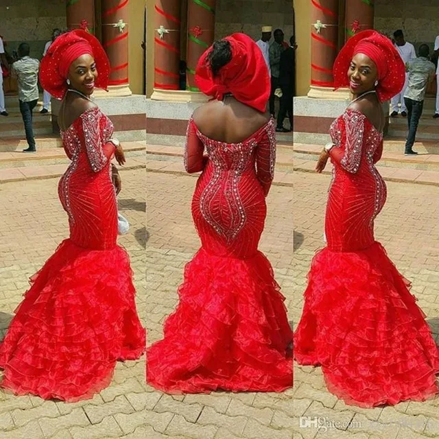 Потрясающее платье с бисером и кристаллами последние модели Aso Ebi официальное