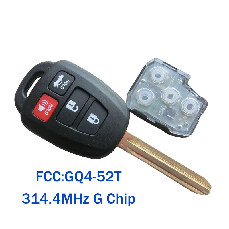 FCC ID: GQ4 52T дистанционный брелок с чипом 314 4 МГц + G/H 3BTN 4BTN подходит для Toyota RAV4 2013