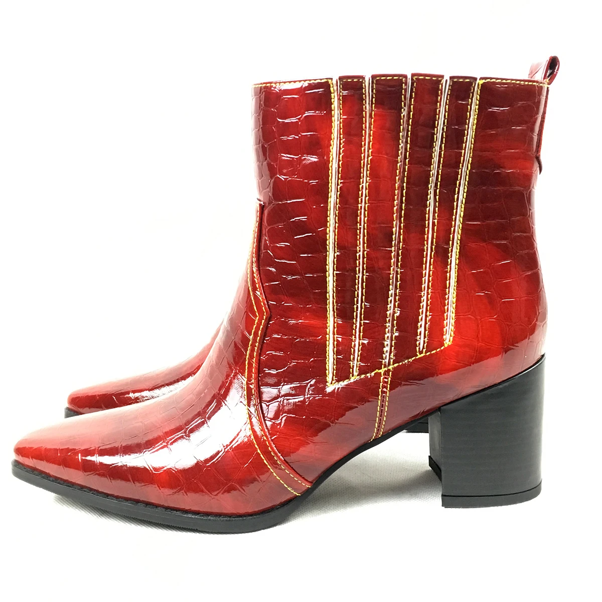 Женская обувь Ботильоны с квадратным носком на блочном каблуке Ковбойские