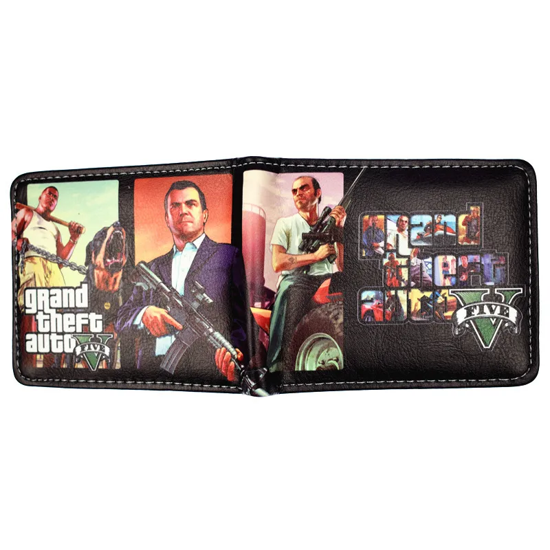 Игровой Grand Theft Auto V кошелек с карманом для монет Мужской Двойной кошелек - Цвет: qy3738