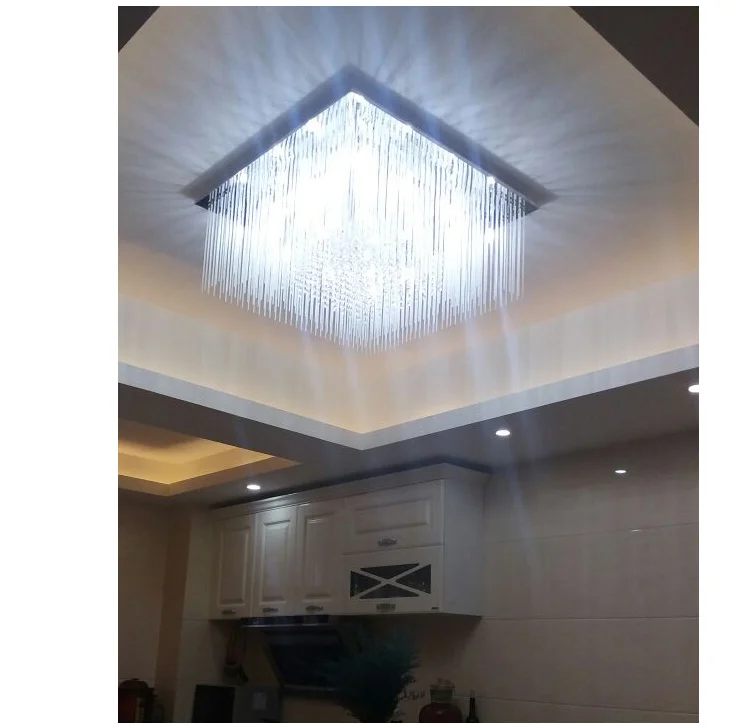 

Square white led crystal lamp modern living room lamp ceiling lamp bedroom restaurant lamps simple lighting led light fixture