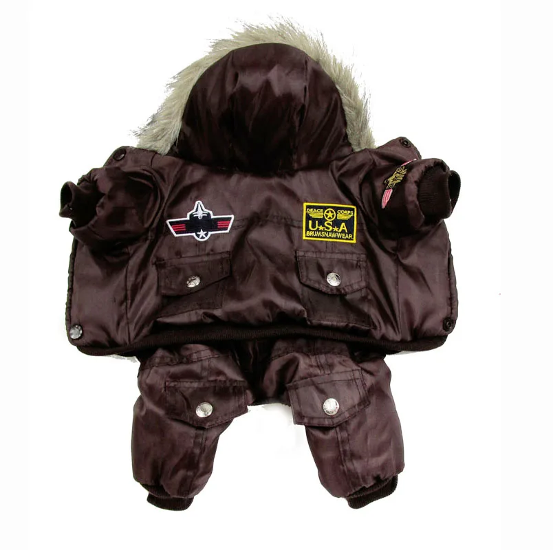 Новое поступление коричневая Теплая мужская зимняя куртка для собаки бесплатная