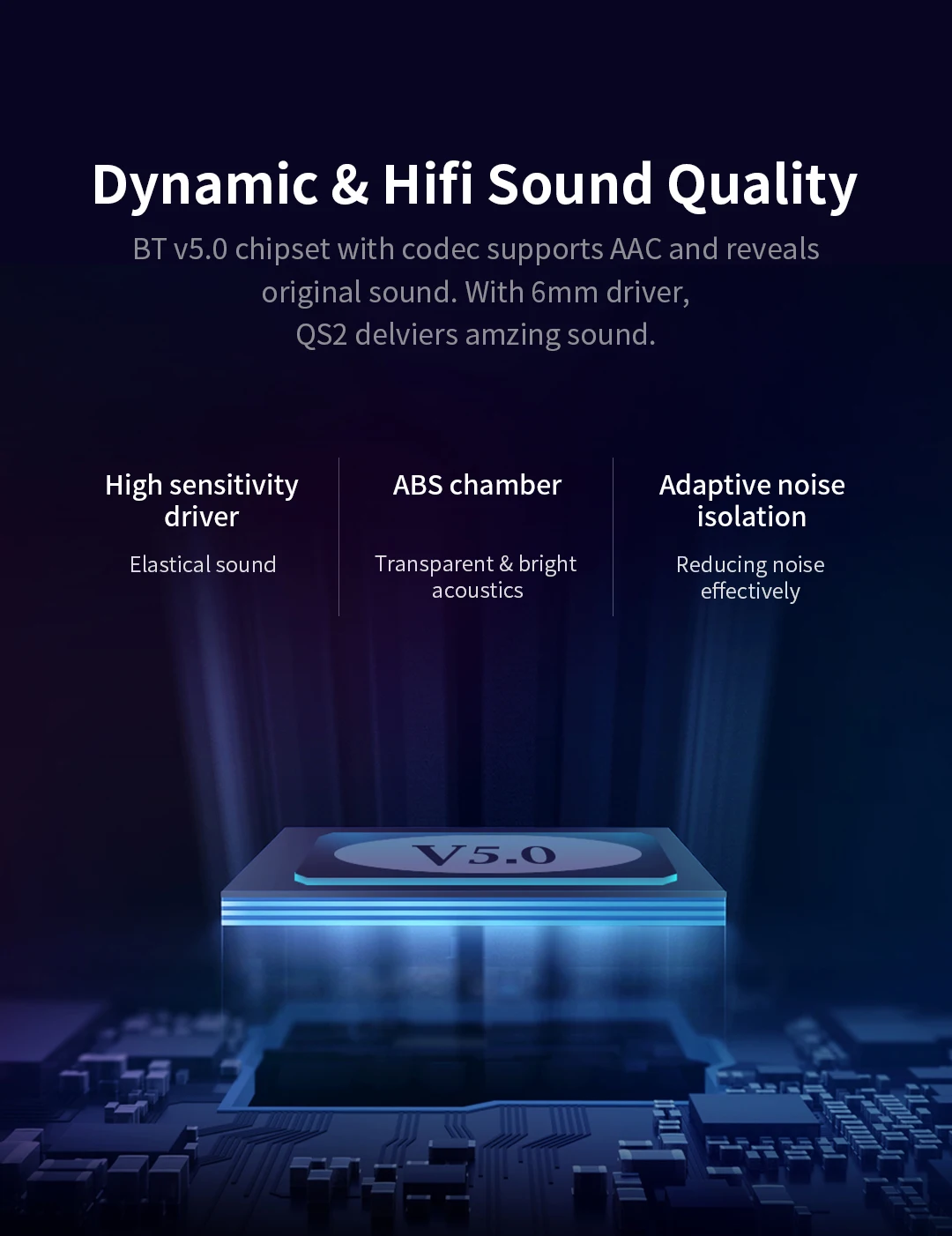 QCY QS2 TWS наушники Bluetooth V5.0 3D стерео Спортивные Беспроводные наушники с двойным микрофоном, автоматическое подключение
