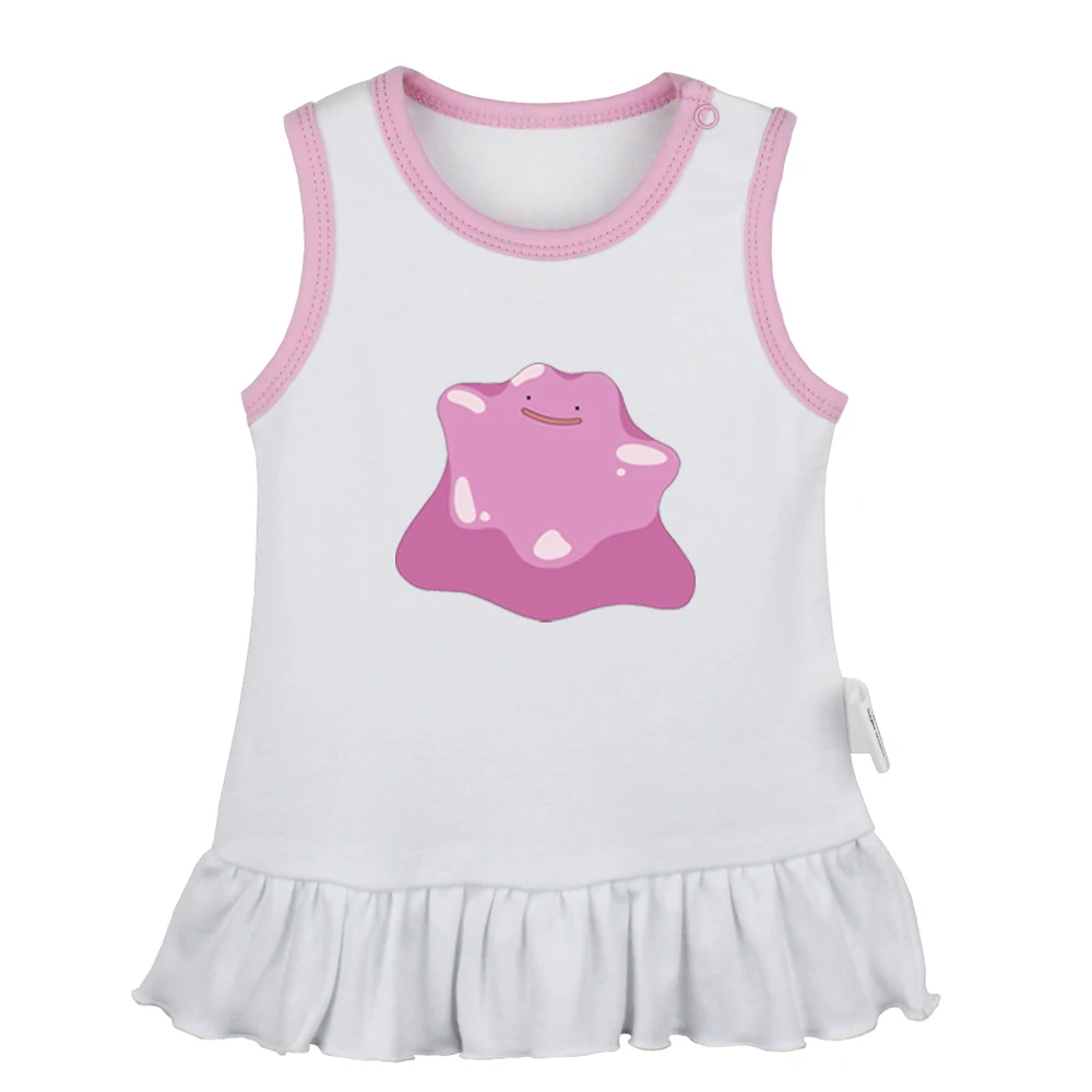 JaBabyYS946W Милый Покемон Togepi Jigglypuff Chansey Ditto Gengar Lickitung платья для новорожденных девочек платье без рукавов для малышей Одежда для младенцев - Цвет: JaBabyYS946W