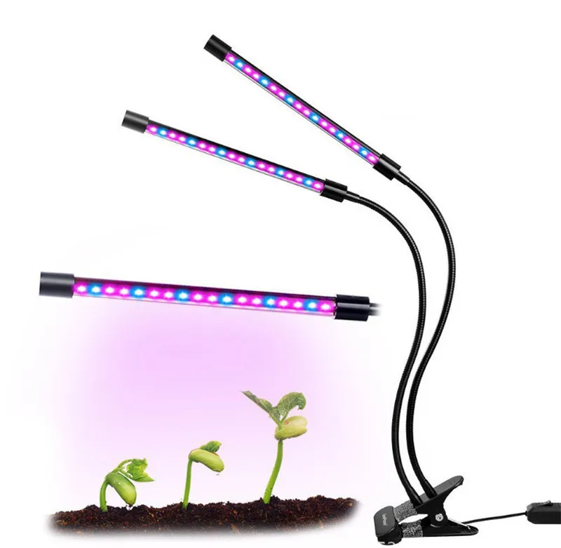 1 шт. GrowLight 9Red 9 синий 18 Вт двойной головкой ГРМ 36 светодиодов 5 уровней яркости