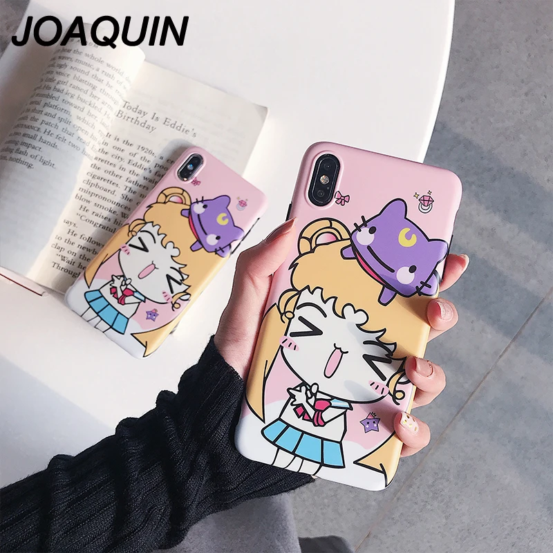 Case For iPhone 7 6 6S Plus Cartoon Matte 3D Relief Cute Girl Phone Soft Cover Back X XS MAX XR 8 Capa |