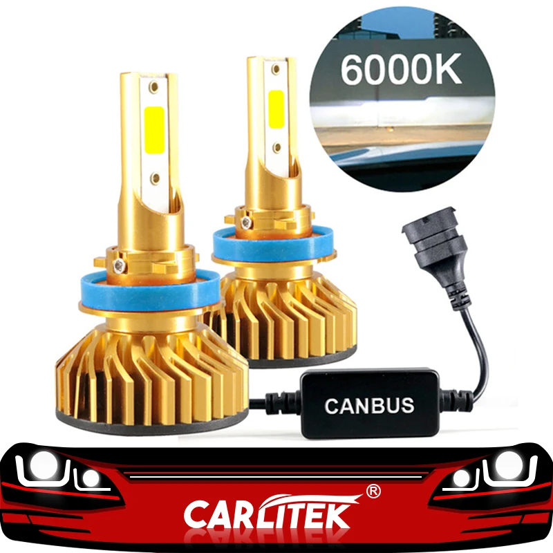 CARLitek 2 шт. H4 led H7 canbus лампа дальнего и ближнего света Автомобильные фары h8 h9 h11