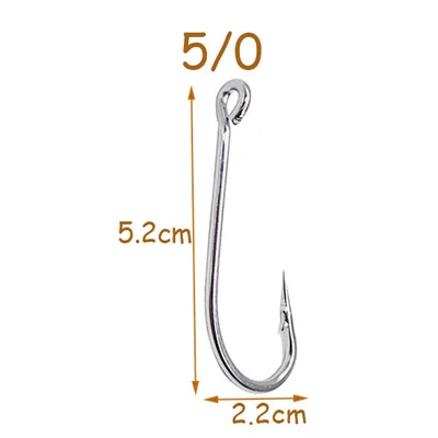 5 0 Легко ловить 50 шт. 34007 из нержавеющей стали белый большой удлиненный хвостовик рыболовные крючки Размер 1/0 2/0 3/0 4/0 5/0 6/0 7/0 8/0 9/0 10/0 - Цвет: 5 0