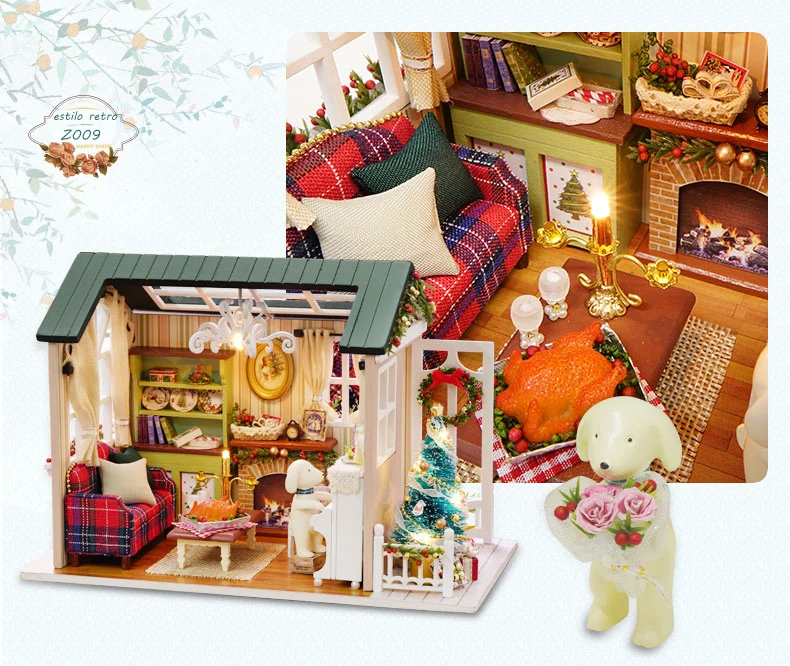 CUTEBEE кукольный домик Миниатюрный DIY кукольный домик с деревянная мебель для дома игрушки для детей подарок на день рождения Z007