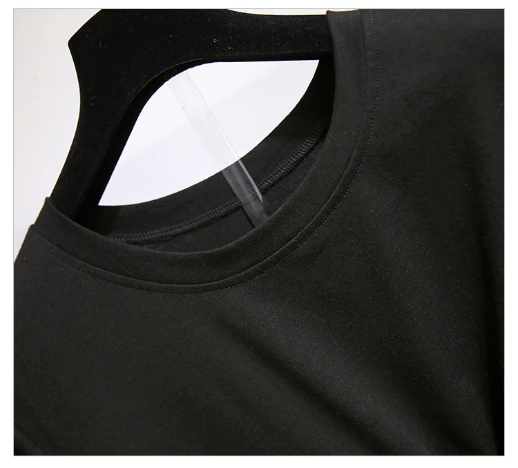 ICHOIX, M-3XL, размер 2 шт., комплекты для женщин, большой размер, юбка, набор, черная футболка и белая юбка, повседневная, 2 шт., летняя одежда