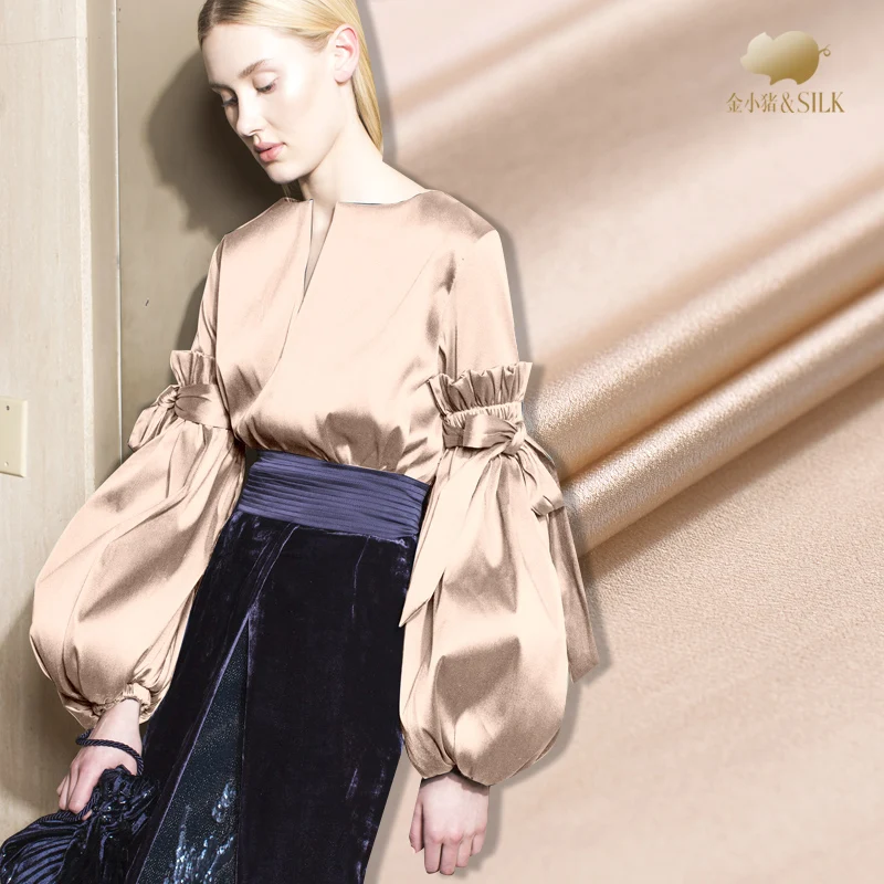 Solid color silk georgette satin fabric 12mm drape micro perspective clothing dress wholesale cloth | Дом и сад