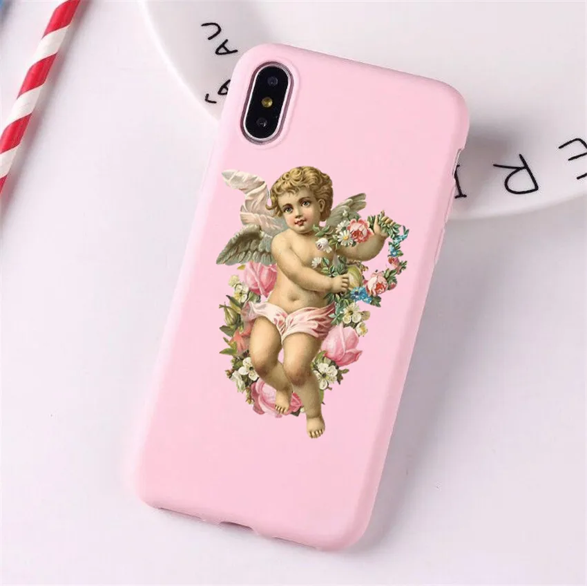 20490 Чехол для телефона с изображением ангелов Ренессанса для iPhone X, 7 Plus, XS, 10, мягкий силиконовый чехол из ТПУ с цветочным принтом для мальчиков, чехол для iPhone 6S, 8 Plus, XS Max, чехол - Цвет: 20490