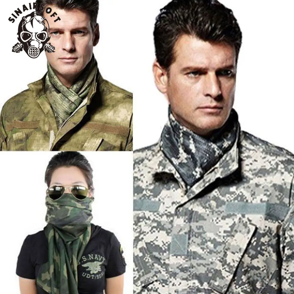 SINAIRSOFT тактический армейский Камуфляжный сетчатый шарф для мужчин и женщин