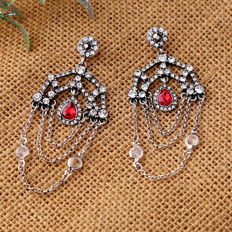 Гипербола Мода ретро Блеск Кристалл multi Слои бахромой Jewelry Серьги для Для женщин