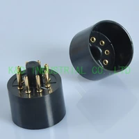 2pcs gold pin vintage bakelite 8pin vacuum tube socket base for kt88 el34 5881 5u4g amp