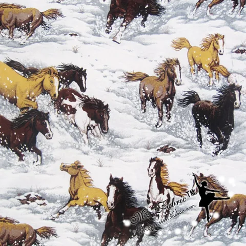 Ткань с рисунком лошади, ширина 110 см, 100% хлопок, ткань с рисунком речной лошади, материал для шитья «сделай сам», женское платье, одежда