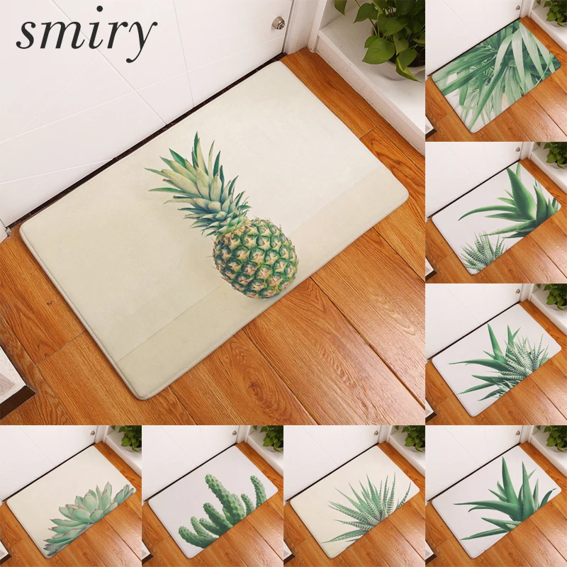 Smiry 40*60 см фланелевые легкие тонкие коврики зеленые растения ананас кактус с