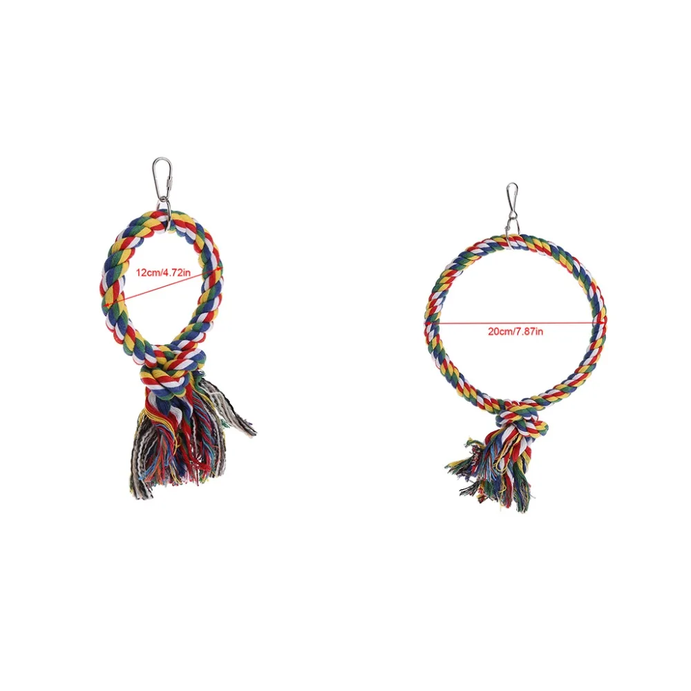 Хлопковая Веревка Птица Клетка гнездо качели Попугай клетка игрушка жевательные