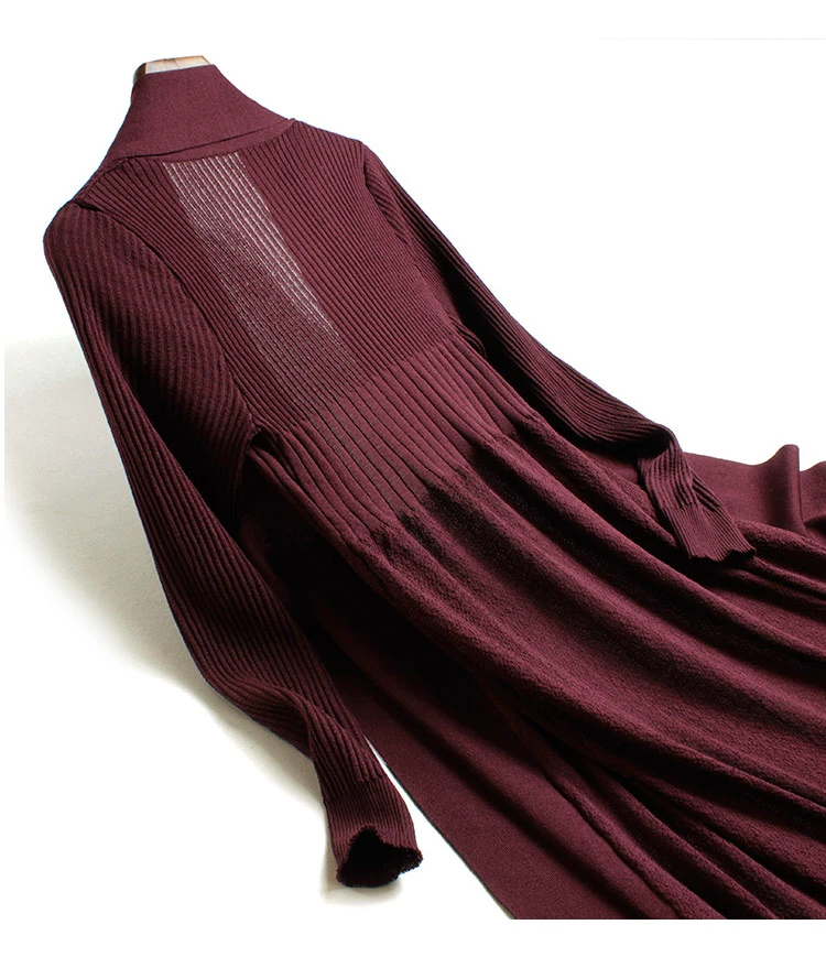 Женское длинное платье свитер тонкое трикотажное пальто кардиган облегающее