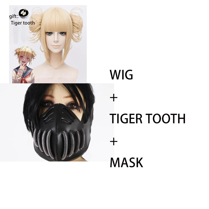 WIG TOOTH MASK Boku no My Hero Academy химико Тога косплей парик маска реквизит аксессуары для Хэллоуина Вечерние - Цвет: WIG TOOTH MASK