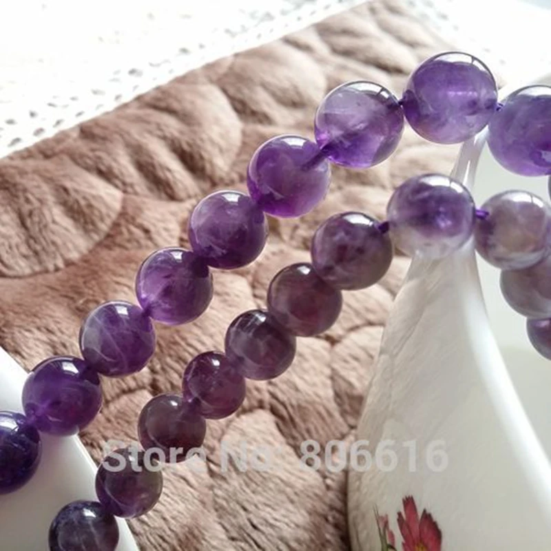 

8mm/10mm 1strand/pack 100% Natural Purple Crystal Quartz Semi-precious Loose Bead Strands Stone Jewelry Beads