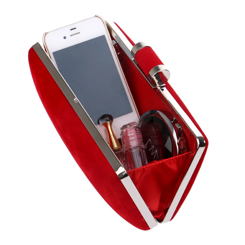 Новинка 2018 женские вечерние сумки на плечо с цепочкой бархатный маленький клатч