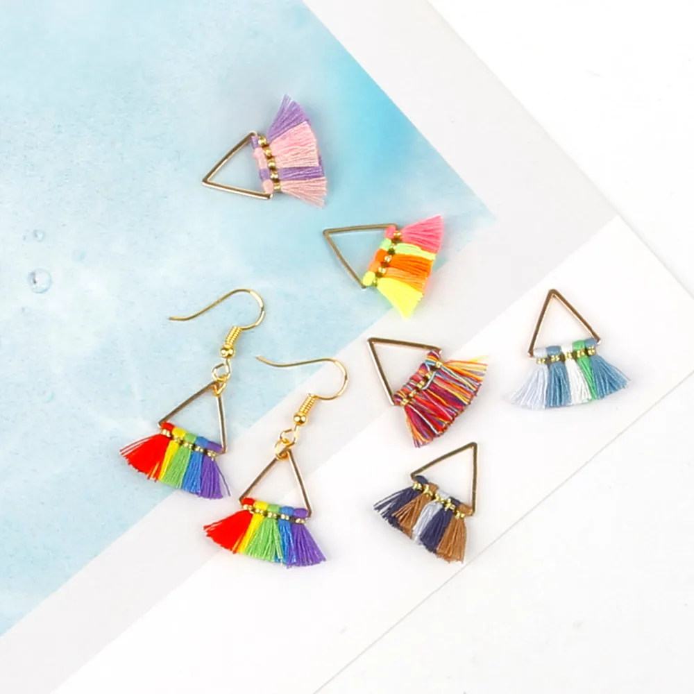 2pcs/lot 25MM Alloy Metal Antique Gold TriangleTassel Earrings Connectors Jewelry Accessories For DIY Handmade Making | Украшения и