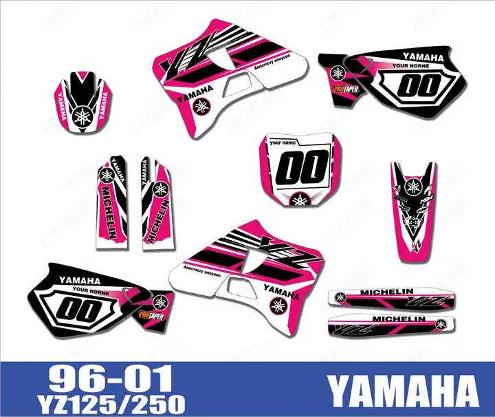 Графические Наклейки для мотоцикла и велосипеда деколи фона Yamaha YZ125 YZ250 YZ 125 250 1996 97