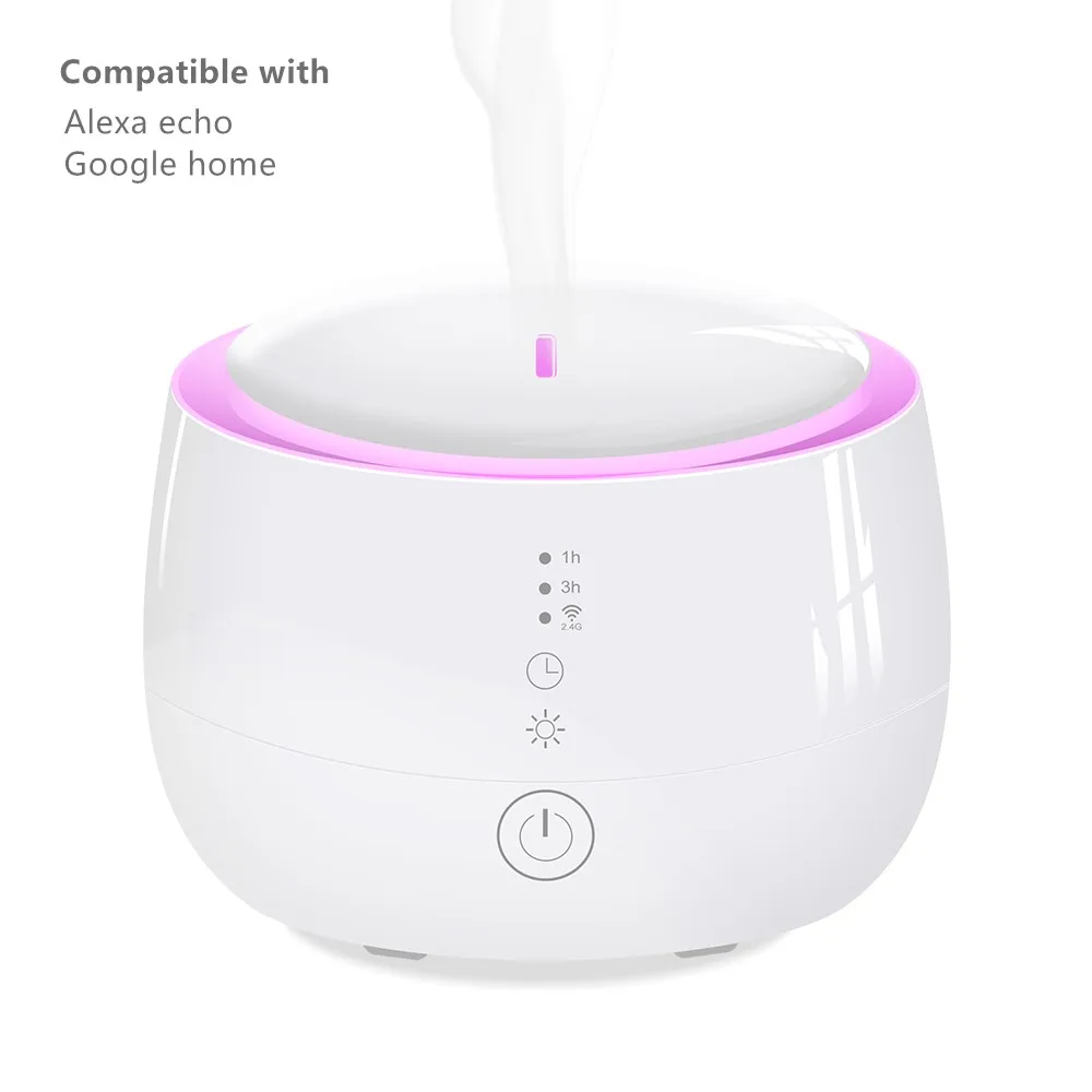 Free shipping 300ml ABS wifi app control aroma diffuser voice ultrasonic air humidifier with led light | Бытовая техника