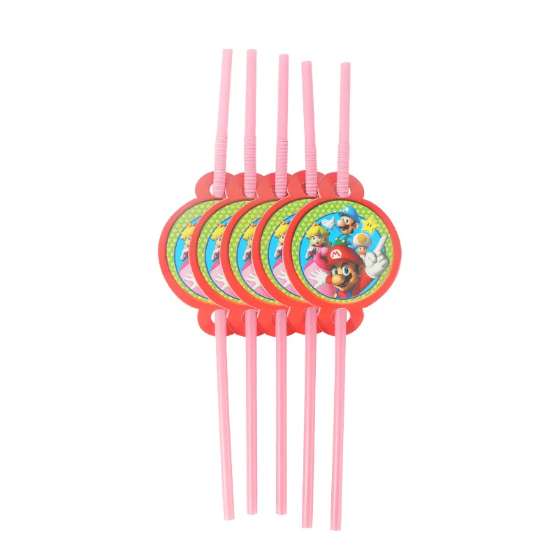 straw 10pcs 1 упаковка, тема "Супер Марио", бумажные салфетки, бумажное полотенце, Детские сувениры, для дня рождения, вечеринки, для украшения дома, одноразовая посуда - Цвет: straw 10pcs
