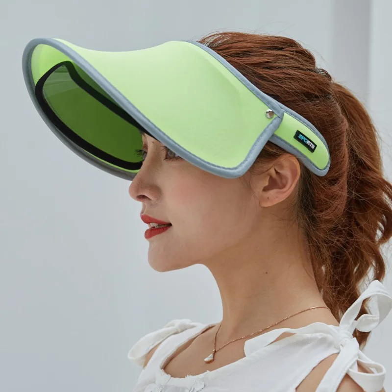 Droppshiping Для женщин летнее солнце защитные шапочки двойной Слои прозрачный пустой