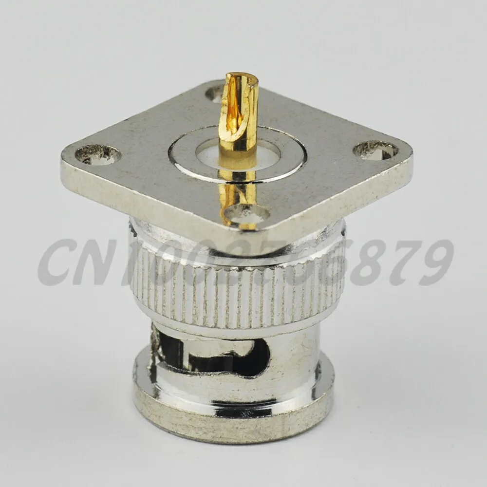 Rf Электрический разъем bnc plug 4 отверстия Панель крепления с пайку фланец 17.5*17.5