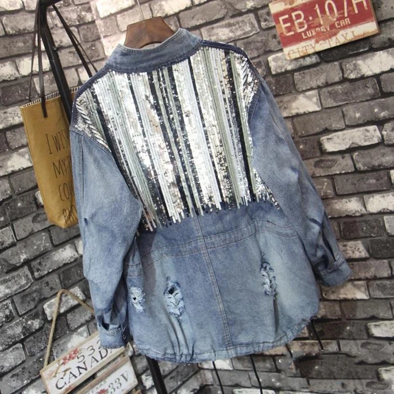 2021 пайетки платье куртка-бомбер джинсовая куртка для женщин модная одежда с