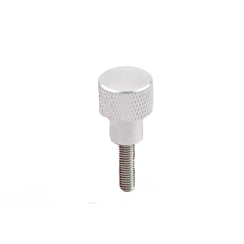 

1pcs M6 White Aluminum alloy handle stainless steel screw High-end knurled hand screws Step handles bolt total height 20mm