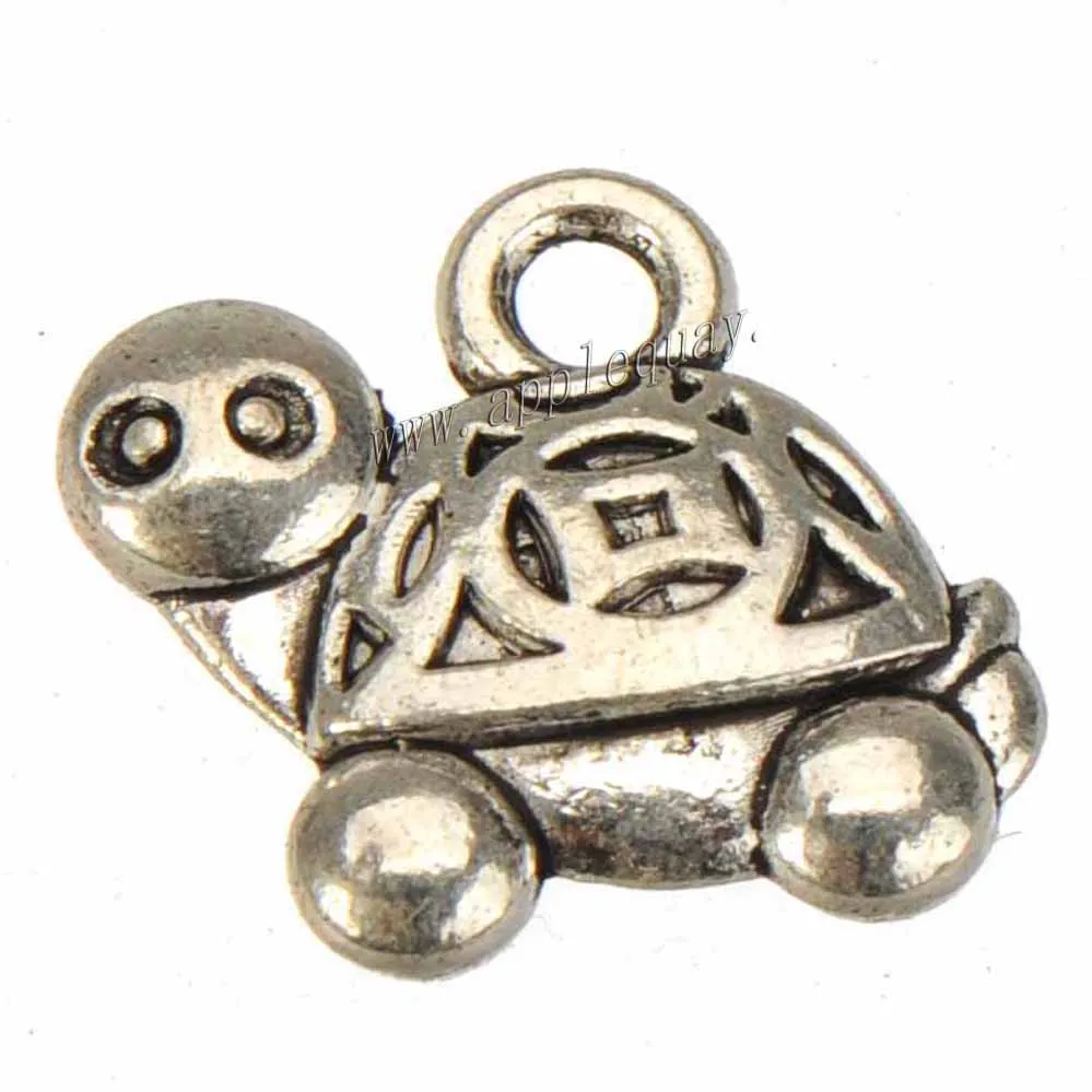 

Turtle Charms Bracelets Suspension DIY Sea Animal Tortoise Small Silver Metal KeyChain Hairpins Jewelry Findings 14*12*3mm 50pcs